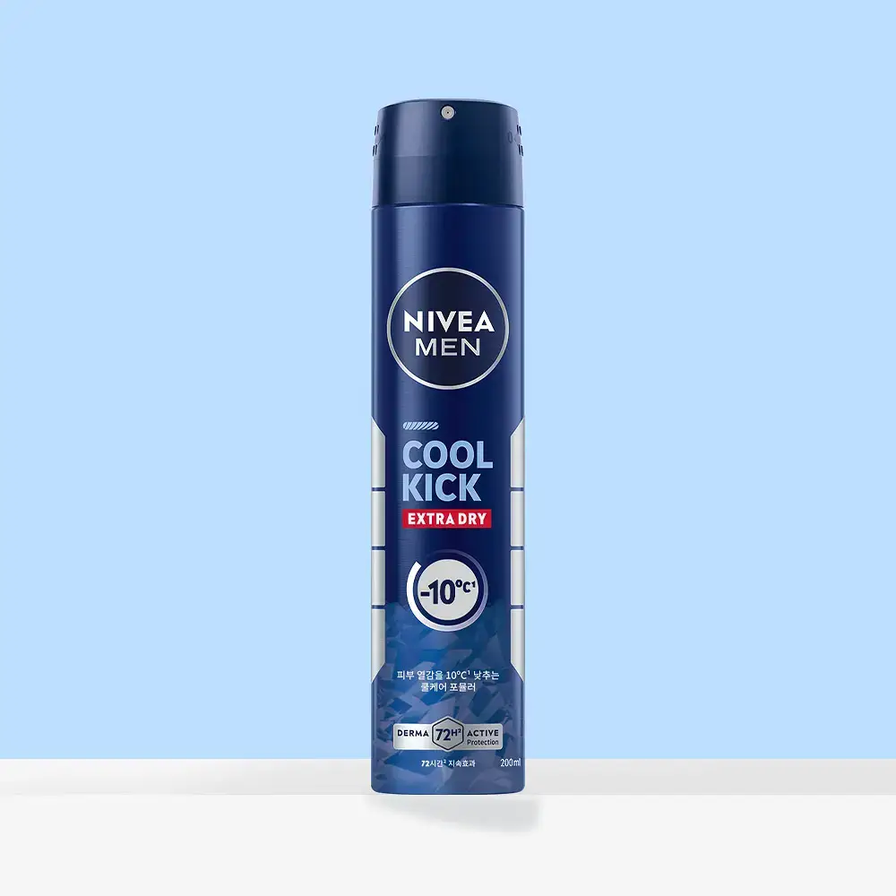 [72시간 강력 지속/체취케어] 니베아 맨 데오드란트 스프레이 200ml (쿨 킥)